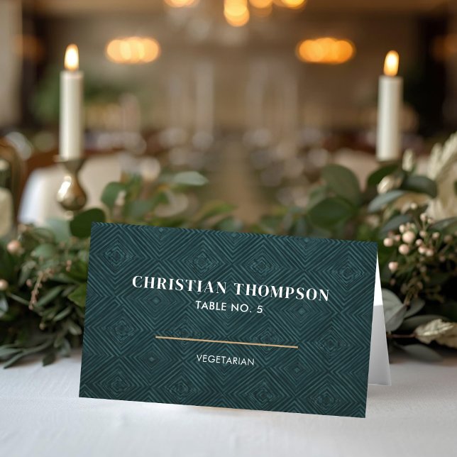 Geometric Background Modern Wedding Place Card Tischnummer (Geometric Background Wedding Place Cards)