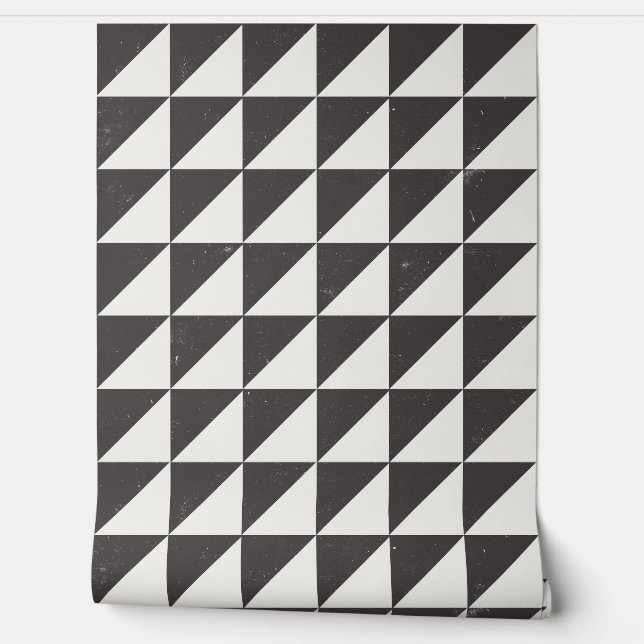Geometric Black And Off-White Triangles Wallpaper Tapete (Abrollen)