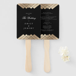 Geometric Black Gatsby Wedding Fächer