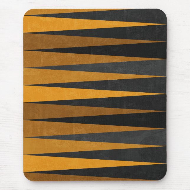 Geometric Black Yellow Mousepad (Vorne)