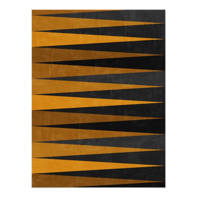 Geometric Black Yellow Poster (Vorderseite)