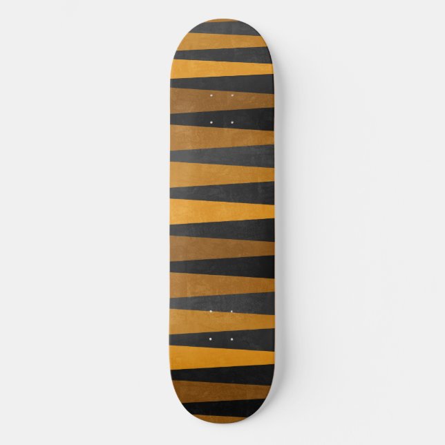 Geometric Black Yellow Skateboard (Vorderseite)