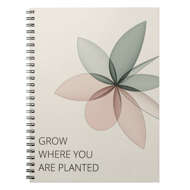 Geometric Bloom Modern Cover Art Notizblock (Vorderseite)