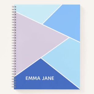 Geometric Blue Abstrakt Art Notizbuch