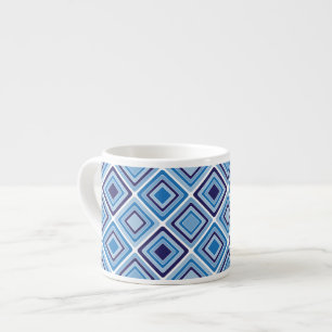 Geometric Blue Espresso Tasse