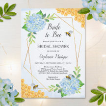 Geometric Blue Hydrangea Honey Bee Brautparty