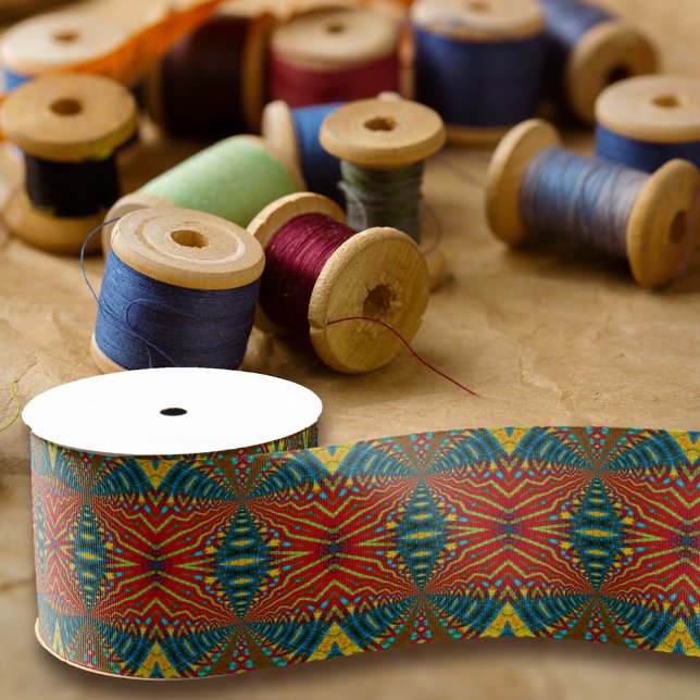 Geometric Blue Red & Yellow Vintag Tribal Ethnic Ripsband (Von Creator hochgeladen)