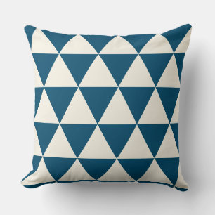 Geometric Blue und Elvory White Modern Cushion Kissen