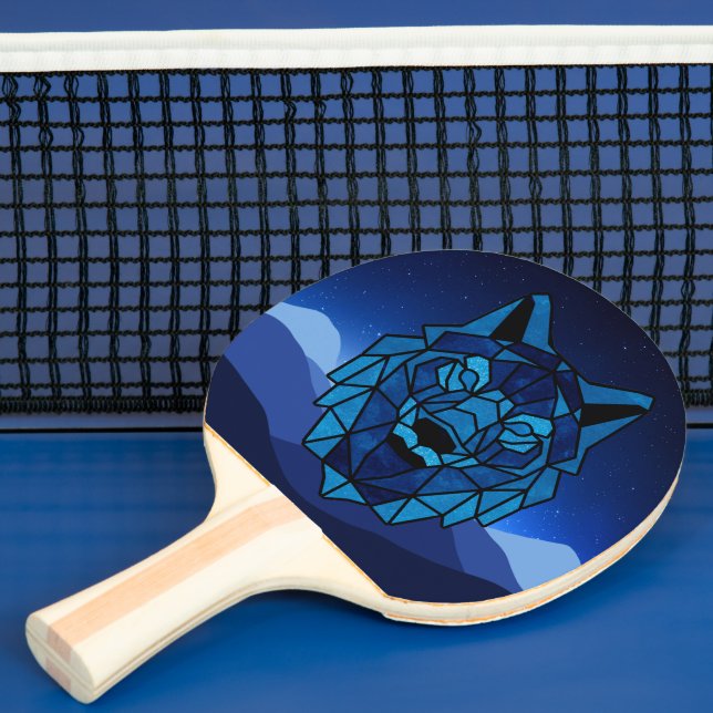 Geometric Blue Wolf Tischtennis Schläger (InSitu)