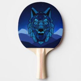 Geometric Blue Wolf Tischtennis Schläger