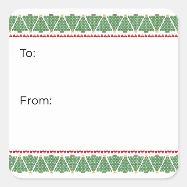 Geometric Bow Christmas Tree Sticker (Vorderseite)