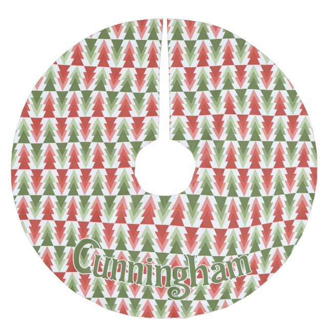Geometric Christmas Tree Grove Polyester Weihnachtsbaumdecke (Vorderseite)