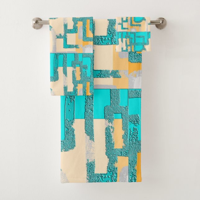  Geometric Color‑Blocked Motif Modern (En situation)