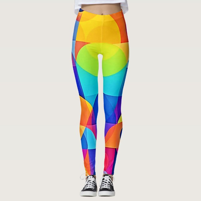 Geometric Color Symphony Leggings (Vorderseite)