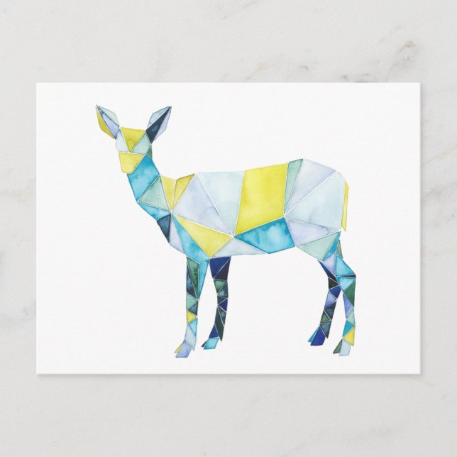 Geometric Deer Animal Postkarte (Vorderseite)