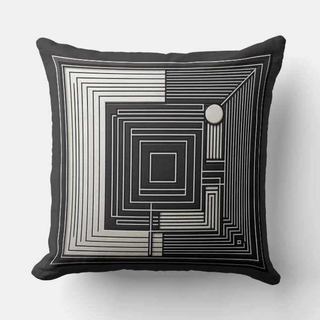 Geometric Depth Grid Kissen (Vorderseite)