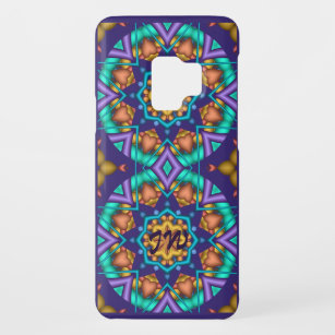Geometric design with hearts and custom monogram Case-Mate samsung galaxy s9 hülle