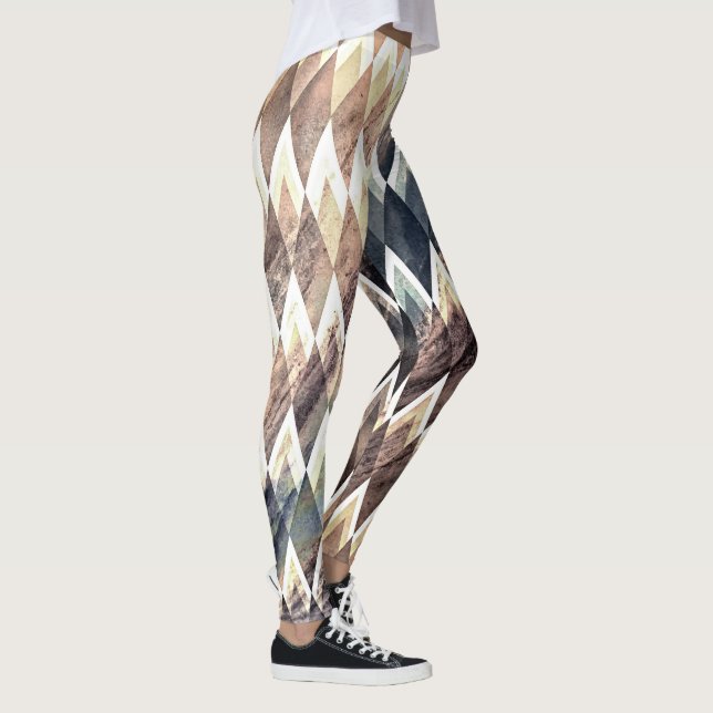 Geometric Diamond Abstrakt Leggings (Rechts)