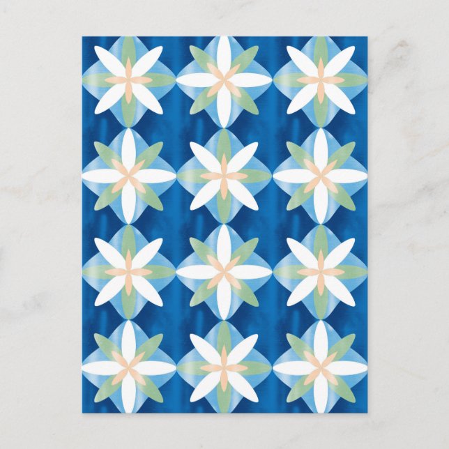Geometric diamond flowers postkarte (Vorderseite)