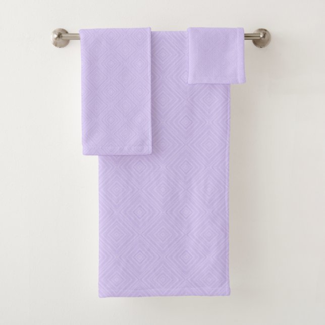 Geometric Diamond Lilac Badhandtuch Set (Insitu)