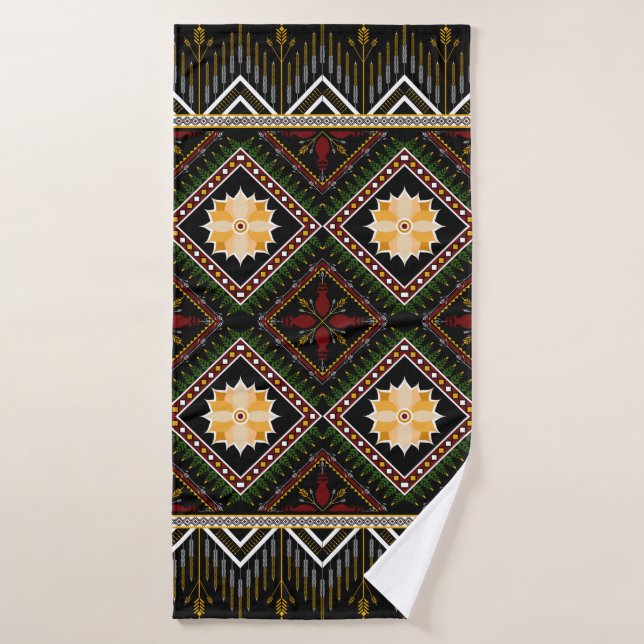 Geometric ethnic pattern seamless design (Serviette de bain)