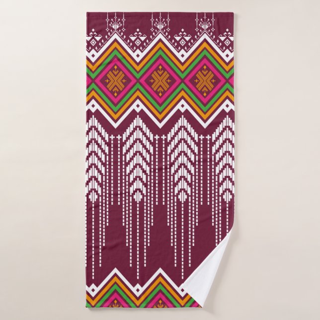 Geometric ethnic pattern traditional background, v (Serviette de bain)