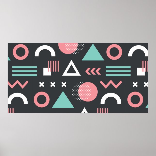 Geometric figures seamless pattern design. vintage poster (Vorne)