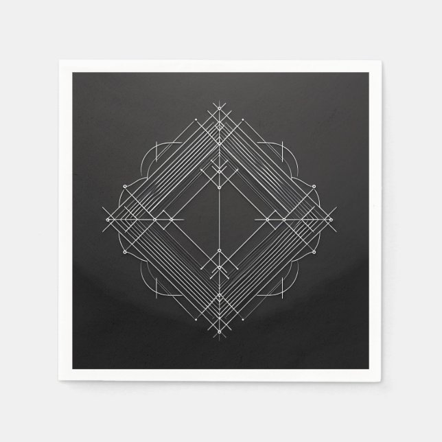 Geometric Filigree Diamond Serviette (Vorderseite)