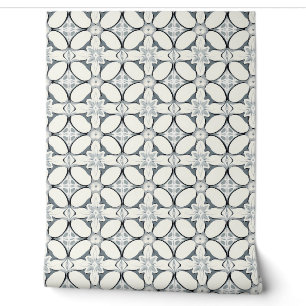 Geometric Floral Elegance Petite - Grau, Cream Tapete