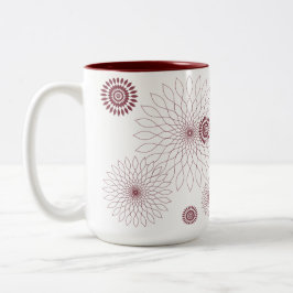 Geometric Flower〜マルーン〜 Zweifarbige Tasse