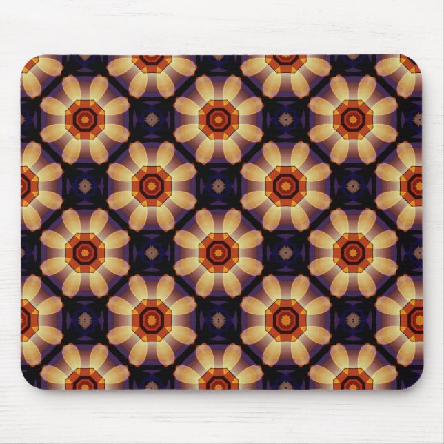 Geometric  Flower- like Shapes in Golds Mousepad (Vorne)