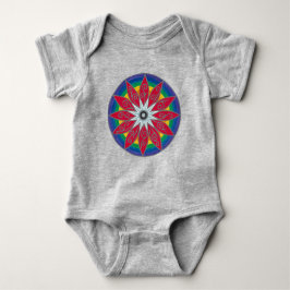 Geometric flower piñata mandala  baby strampler