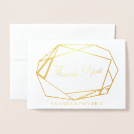 Geometric Foil Blue Blume DANK IHRER Hochzeitkarte Folienkarte