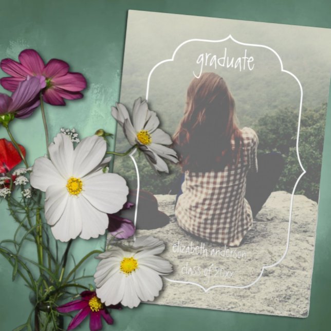 Geometric Frame Graduation Announcement Folieneinladung (Von Creator hochgeladen)