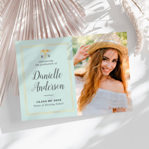 geometric frame nursing graduation announcement ankündigung