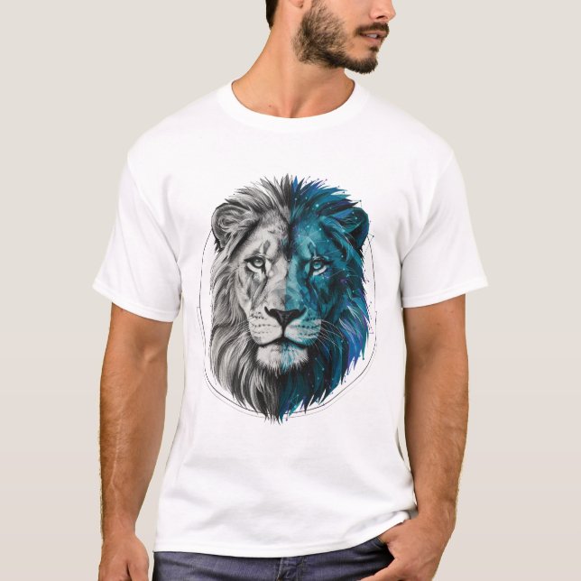 Geometric Fusion Löwen T-Shirt (Vorderseite)