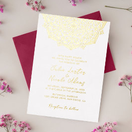 Geometric Glittering Gold Culture Mandala Folieneinladung