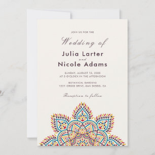 Geometric Glittering Metallic Luxury Wedding Einladung