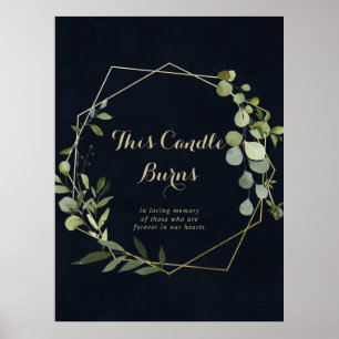 Geometric Gold Blue Green Diese Kerze Burns Zeiche Poster