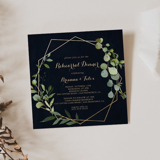 Geometric Gold Blue Green Probe Dinner Einladung (Von Creator hochgeladen)