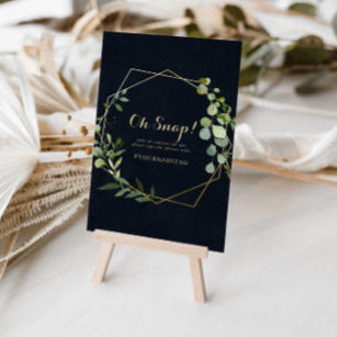 Geometric Gold Blue Green Wedding Oh Snap Sign Poster