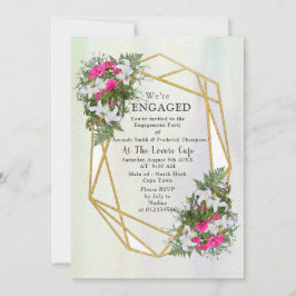 Geometric - Gold Glitzer Blume Bouquet Thema Einladung