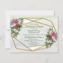 Geometric - Gold Glitzer Blume Bouquet Thema Einladung