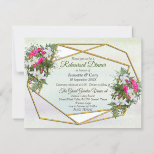 Geometric - Gold Glitzer Blume Bouquet Thema Einladung