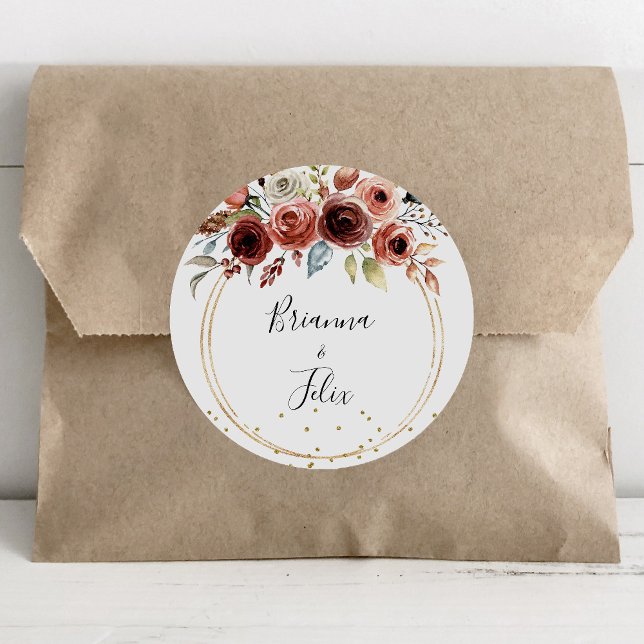 Geometric Gold Glitzer Wedding Umschlag Aufklebers Runder Aufkleber (Von Creator hochgeladen)