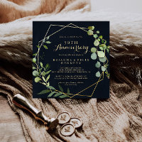 Geometric Gold Green 50th Wedding Anniversary 