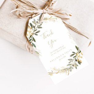 Geometric Gold Greenery Hochzeit im Herbst Vielen Geschenkanhänger