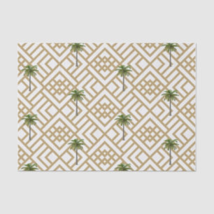 Geometric Gold Palm Tree Seidenpapier