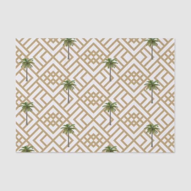 Geometric Gold Palm Tree Seidenpapier (Vorderseite)