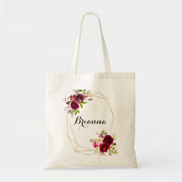 Geometric Gold Rustic Blush Burgundy Bridesmaid Tragetasche